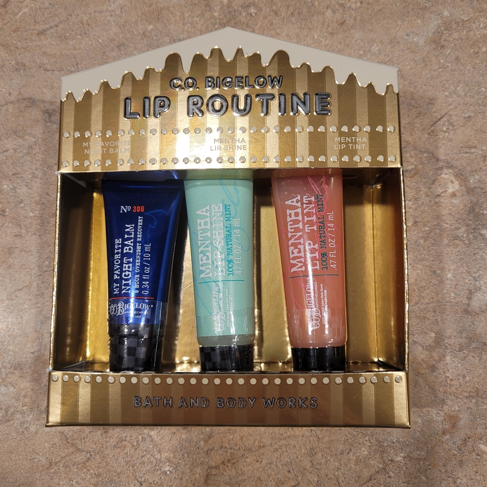 Bath & Body Works Lip Routine Set - Blue, Green, Pink